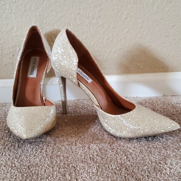 Steve Madden - Gold Glitter Stilettos - 7.5 - Picture 1 of 9